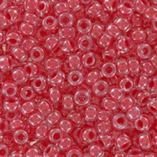Miyuki rocailles Perlen 8/0 - Dark coral lined crystal 8-226